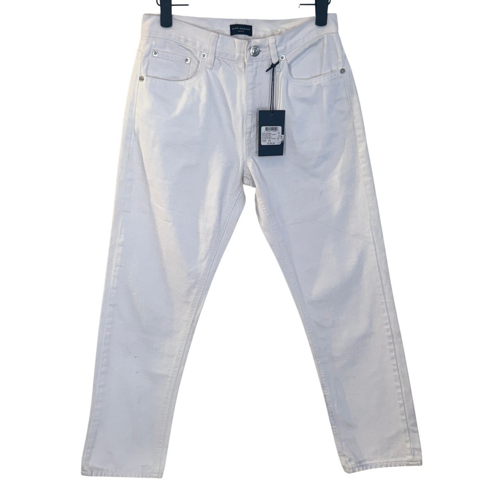 Club Monaco Relaxed Slim Crop Jeans NWT Women 24 White Denim 26" Inseam